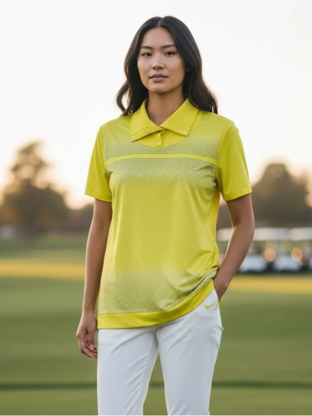 Nike Golf Women’s Yellow Short Sleeve Golf Performance Polo L